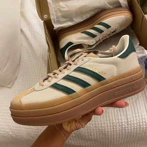 adidas Originals Gazelle Bold "Cream White/Green" Women's Shoe